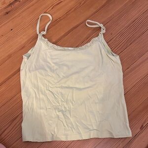 Women's Cream Lace Trim Cami Top